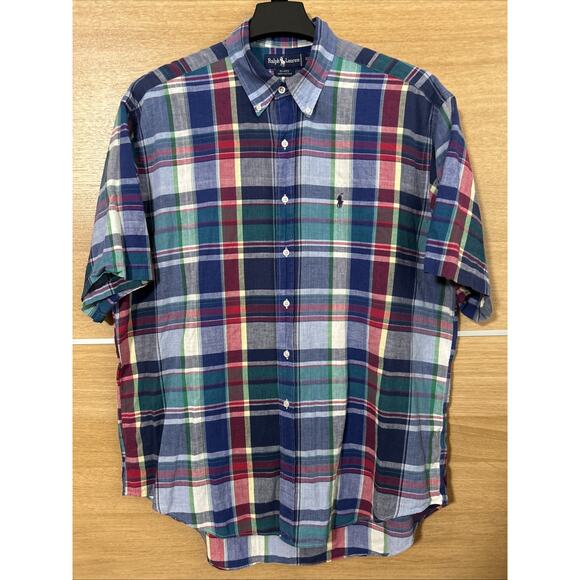 Ralph Lauren Other - Ralph Lauren Men's sz XL Blaire 100% Cotton Plaid Short Sleeve Button Down Shirt